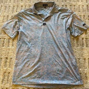 Bad Birdie Men's Polo in Blue and Pink Pattern